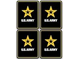 4-Pack Vertical US Army Star Logo Stickers (Vinyl Decals for Car Cell Phone Laptop Water Bottle Scrapbook) U.S. Army Licensed
