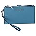 Michael Kors Jet Set Travel Large Double Zip Wristlet Phone Wallet Teal Blue