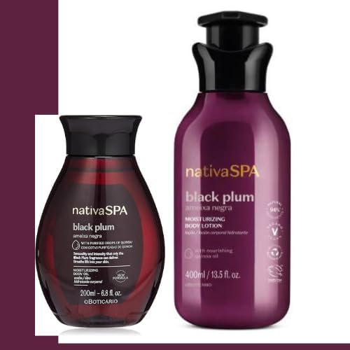 Pack Lotion + Oil - Nativa Spa Black Plum Moisturizing Lotion, 400ml + Moisturizing Oil, 200ml O Boticario