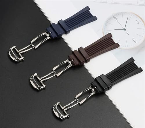 Bracelet montre caoutchouc 25mm boucle déployante pour Patek Philippe Nautilus