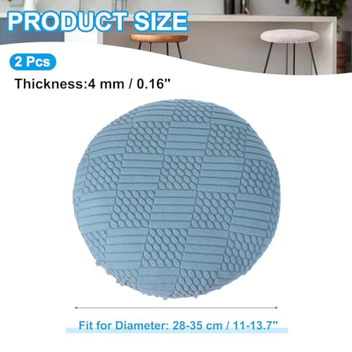 Miniatura 2 de Patikil Fundas Redondas Para Taburetes,2 Pcs Fundas Elásticas Para Taburetes Lavables Funda De Cojín Para Taburete Cubierta Elástica Para Asiento De Silla De Bar 11-14 Pulgadas,Azul Marino
