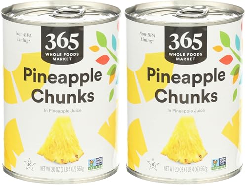 365 by Whole Foods Market, Pineapple Chunks, 20 Ounce (Pack of 2)