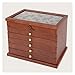 LTCTL Boîte À Bijoux en Bois 100% Solide 6 Couches Bijoux Organisateur avec 5 Tiroirs Grand Plateau De Bijoux De Stockage en Bois Femme (Color : Four-Leaf Carved)