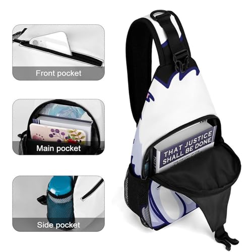 Samoyed Dog Marshmallow Sling Backpack Crossbody Bags with Pocket for Women And Men Chest Bag for Travel Hiking4