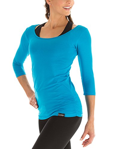 Maglietta da Donna per Fitness Yoga Pilates, Winshape, maniche a 3/4 , Turchese - turchese, M