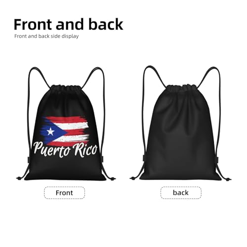 ASYG Cute Puerto Rico Flag Drawstring Backpack Sports Sackpack Gym Bags With Adjustable for Men Women3