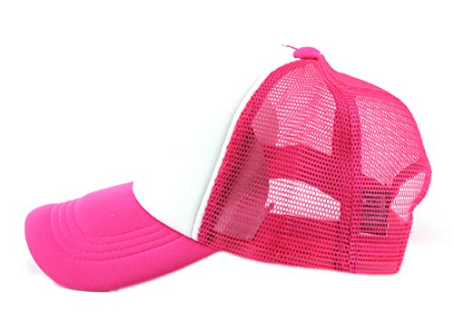 Image of NYFASHION101 Plain Mesh Trucker Hat - Breathable 6-Panel Daily Snapback Cap, Customizable Ideal for DIY Embroidery & Patches
