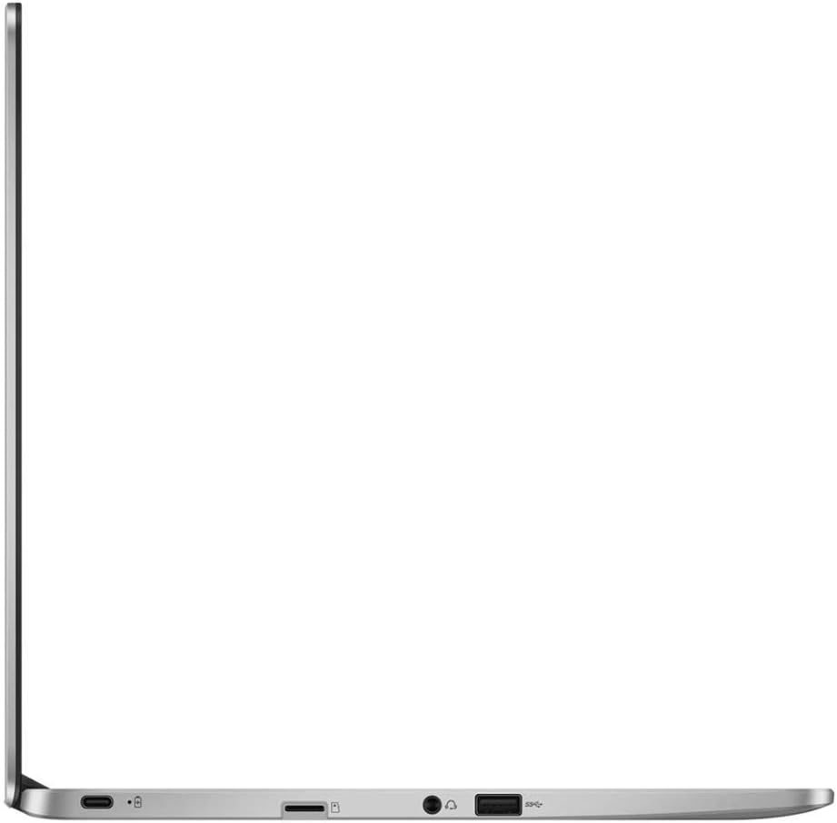 ASUS 2020 Chromebook 15.6 Inch Non-Touch Laptop, Intel Celeron N3350 up to 2.4 GHz, 4GB LPDDR4 RAM, 64GB eMMC, WiFi, Bluetooth, Webcam, Silver, Chrome OS + NexiGo 128GB MicroSD Card Bundle
