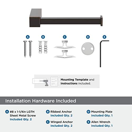 Amerock Bh36081Orb | Oil Rubbed Bronze Single Post Toilet Paper Holder | 5-7/8 In. (149 Mm) Length Toilet Tissue Holder | Monument | Bath Tissue Holder | Bathroom Hardware | Bath Accessories #TOP6