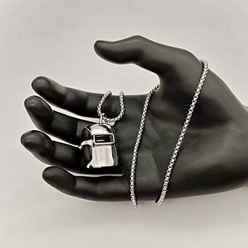 ASkinds Welder Helmet Necklace Titanium Steel Helmet Pendant Necklace