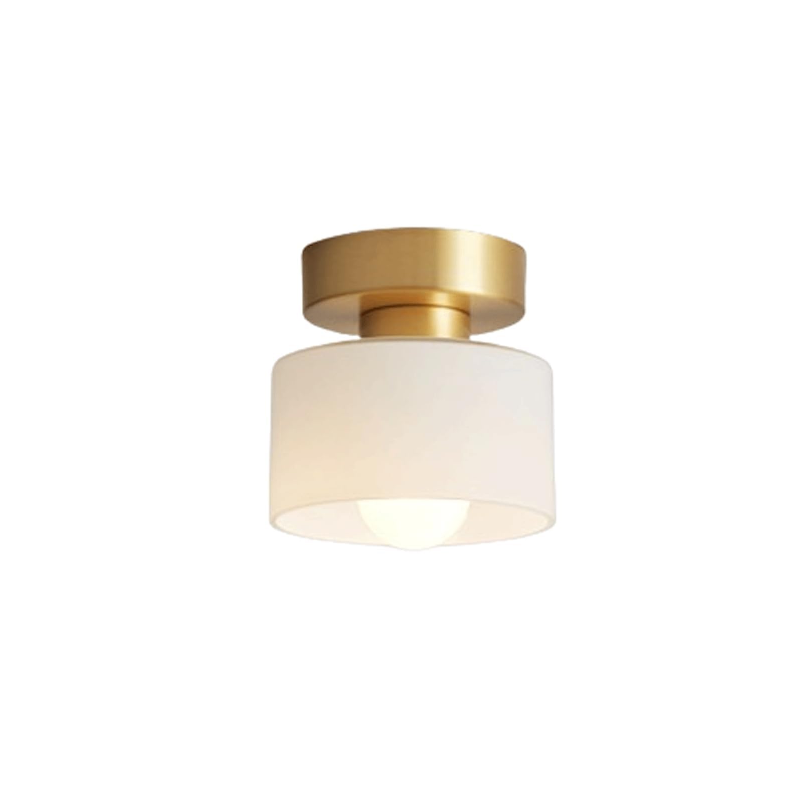 PLQWUJD Exquisite Chandelier Brass Ceiling Light Fixture Semi Flush Mount Lighting Fixtures Ceiling Lamp with Glass Shade Close to Ceiling Entryway Chandelier