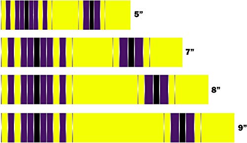 White Water Archery Fluorescent Neon Yellow Purple Stripes Traditional 8 Color Arrow Wraps 15Pc Choose Length Width (7, 1)