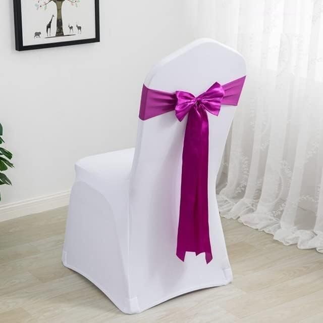 Bows sash Chair Sashes,Wedding Chair Covers, 4Pcs Spandex Chair Sash Wedding Bow Tie for Lycra Birthday Party Hotel Dinner Decoration (Color : T) (Color : Plum)