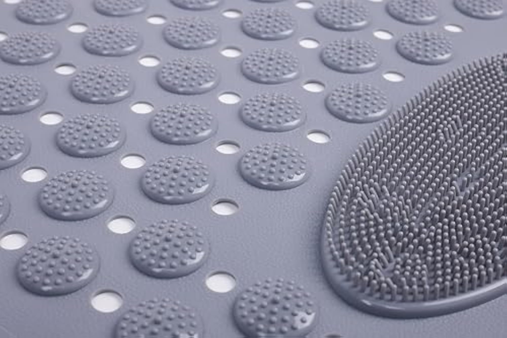 Non Slip Shower Mat with Suction Cups, Grey