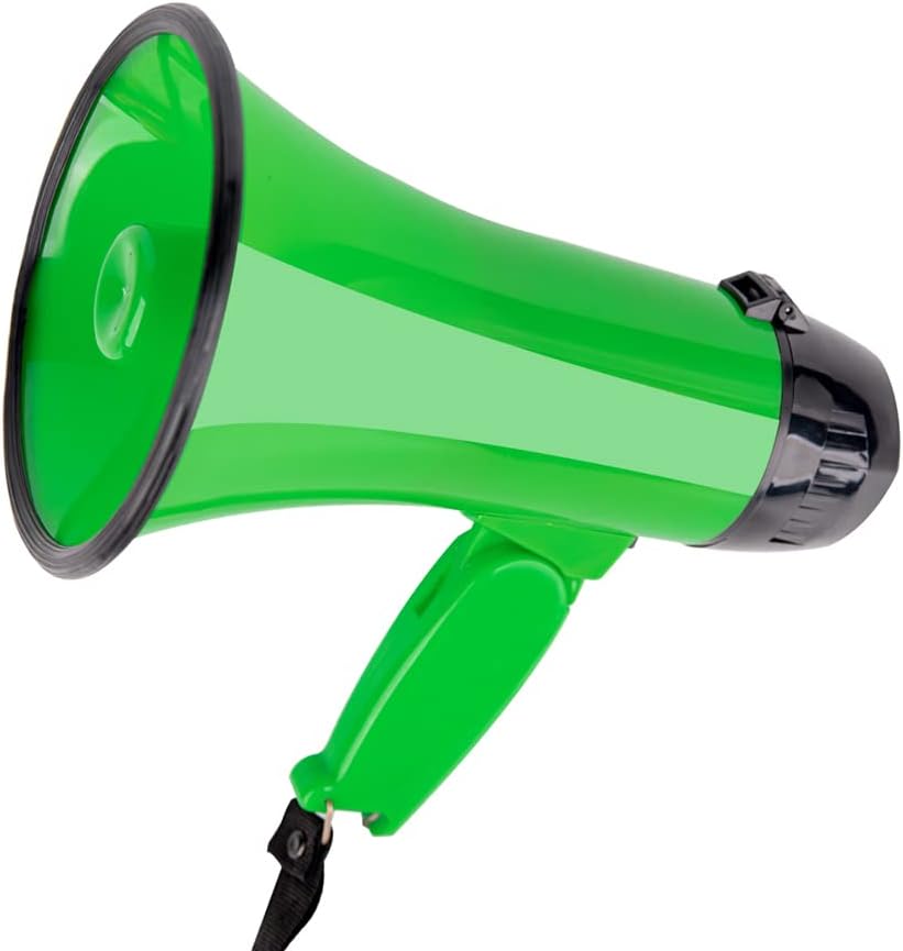 MyMealivos Portable Megaphone Bullhorn 20 Watt Power Megaphone Speaker Voice and Siren/Alarm Modes with Volume Control and Strap