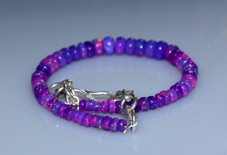 Bracelet opale violette anti-allergie en argent sterling 925 - 3