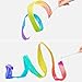 HiUnicorn 100% Silk Dance Ribbon Streamer Toys Ballet Gift for Toddler Girl Age 4-7 Stocking Stuffer Pastel Rainbow Play Silks Kids Gymnastics Accessories Twirler Wand Princess Unicorn Toy