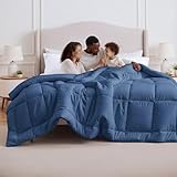 Bedsure Comforter Duvet Insert - Quilted Comforters Oversized King, All Season Duvet, GentleSoft Down Alternative Bedding, with 8 Tabs, Gifts for Women/Men, Dark Slate Blue, Oversize King 116x98Inche