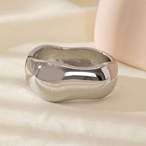 Gold/Silver Chunky Bangle Bracelets for Women Wide Cuff Bangle Wrist Cuff Bracelets Jewelry4