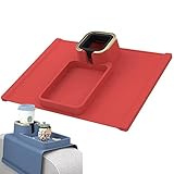 Rbanbew Couch-Becherhalter-Tablett großes Tablett einfaches praktisches Sofa-Arm-Becherhalter-Silikon der ultimative Getränkehalter in Einheitsgröße rutschfeste Basis für Büro (Color : Red)