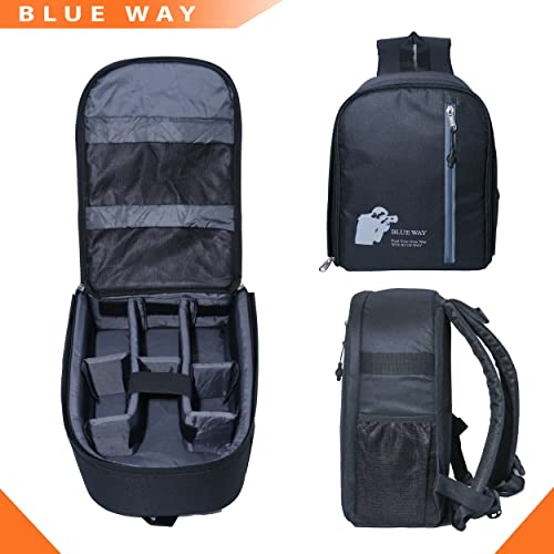 Image of BLUEWAY | Waterproof Camera Bag with Compartment For Accessories | Durable Strong And Lightweight DSLR Bag | Can Carry Case Lens Accessories for All DSLR Cameras | (Black) 24 Liters