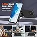 Compatible for Doogee N55 / N55 Pro / N55 Plus Phone Case with Glass Screen Protector [3 Stand Ways] Metal Kickstand/Stand Silicone TPU Slim Fit Shocproof Protective Cover Case for Doogee N55 - Black
