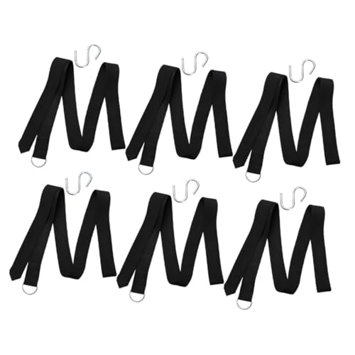 Hemoton Hammock Straps for Trees Swing Rope Kit 6pcs Nylon Ropes s Hooks Safe Sturdy for Outdoor Activities