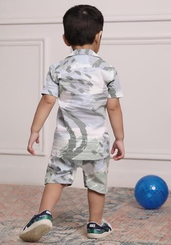 Image of POLKA TOTS 100% Cotton Co-Ord Set for Boys | Half Sleeve Shirt & Shorts Beach Outfit for Kids | Ultra-soft & Breathable Summer Clothes for Toddler & Baby Boy | Casual Dress & Printed Nightwear Set