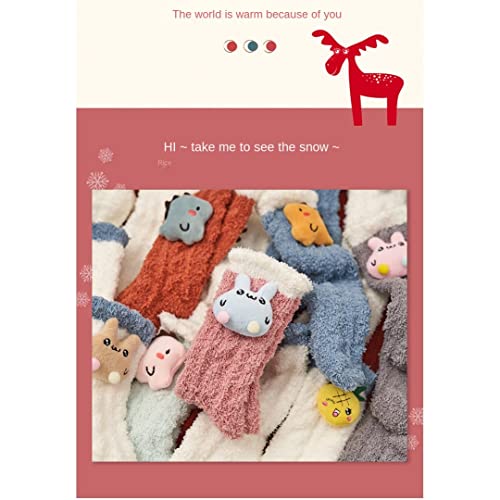 NCDUANSAN Christmas coral velvet sock girl gift floor socks thick kawaii Christmas socks3