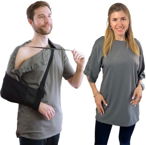Post Surgery w/L&R Snaps (Grey,L)