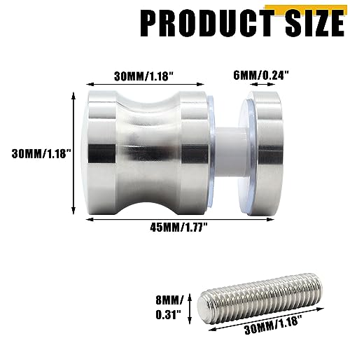 Shower Glass Door Handle Set for Bathroom Doors (2 Pack, Brushed Nickel)