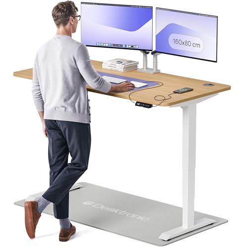 Desktronic HomePro Höhenverstellbarer Schreibtisch 160 × 80 cm – Elektrischer Schreibtisch Mit...