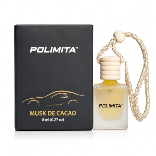Image of Musk De Cacao Car Perfume | Premium Car Hanging Air Freshener | Rich Musk Fragrance | Frosted Glass Bottle with Wooden Cap | Leak Resistant | Long Lasting Up to 30 Days | 8ml