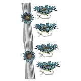 Embrasses de rideaux à fleurs : --- accessoires de rideaux faciles à utiliser, peuvent être fixés sans avoir besoin d'autres outils, ce qui en fait des décorations essentielles pour les maisons, les bureaux, les cafés, les balcons.