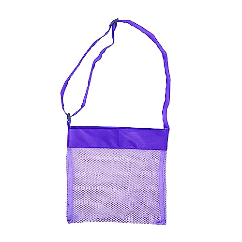 Bolsa de playa de malla, bolsas de recolección de conchas marinas para niños, bolsas de juguetes de arena con correas ajustables, bolsas de almacenamiento de playa para almacenamiento de concha Vio