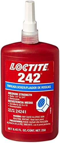 Loctite 24241 Blue 242 Medium Strength Threadlocker, 250 mL Bottle