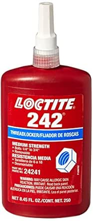 Loctite 24241 Blue 242 Medium Strength Threadlocker, 250 mL Bottle