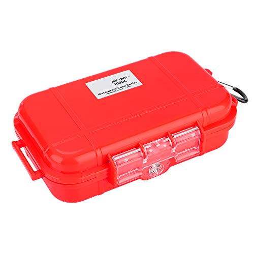 equlup Waterproofstorage Case, Outdoor Survival Shockproof Sealed Box 19x12x5cm/7.5x4.7x2.0in Airtight Carry Box Container for Outdoor Activities (Red)