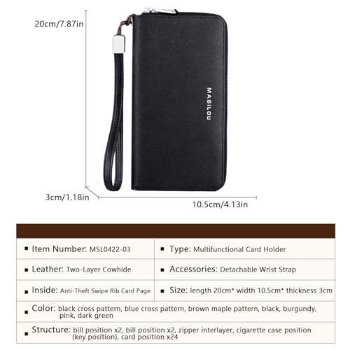 Accordion Card Wallet | 24 Slots Women's Large Capacity Leather Blocking Wallets - Anti-credit Card Fraud Multi-compartment Wallet Leather Secure Wallet For Women4