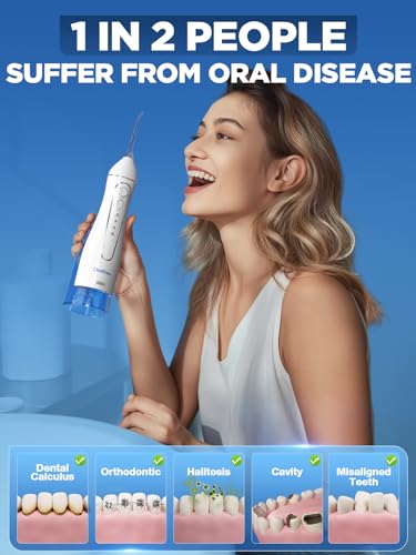 Oralfree OF517 Water Dental Flosser Cordless For Teeth Cleaning - 4 Modes Oral Irrigator 300Ml Braces Flossers Cleaner thumb #6
