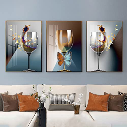 Peinture nordique affiche vin sur toile pour transformer un mur de cuisine vide