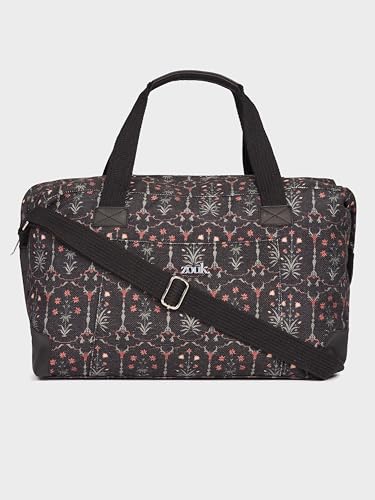 Image of ZOUK Collapsible Duffle Bag for Men and Women | Lightweight Foldable Travel Duffel Bag | Vegan Leather & Handcrafted Fabric | Water-Resistant Lining | 33L Weekend & Short Trip Bag | Taj Guldasta