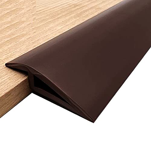 DAILISEN 3.4ft Floor & Carpet Threshold Transition Strip, Overlap Edge Reducer,Edging Trim for Doorway Flooring Mats and Tiles,Beveled Edge Ramp Edge Guard,for use with 2/5' Thick Material (Brown)
