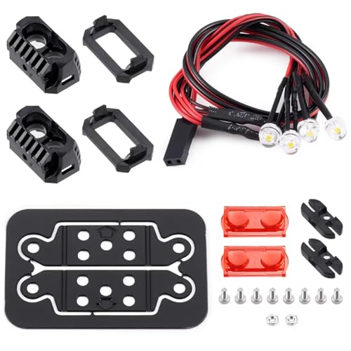 Focos RC solucionan faros rotos en chasis Axial SCX10 y TRX4 1/10 cuadrados