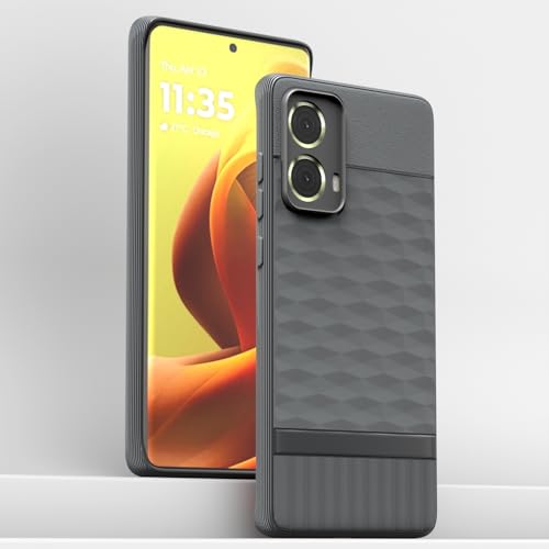 Image of Outlouders Back Cover for Motorola Moto G85 5G | Full Camera Protection | TPU Soft Flexible Shockproof Bumper Case (Grey)