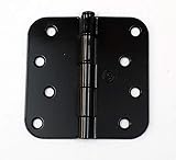 Penrod Door Hinges, Black Prime 4 Inch with 5/8 Inch Radius, 2 Pack