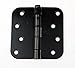 Penrod Door Hinges, Black Prime 4 Inch with 5/8 Inch Radius, 2 Pack