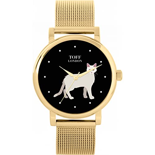 Image of Toff London Ladies White Aphrodite Giant Cat Watch