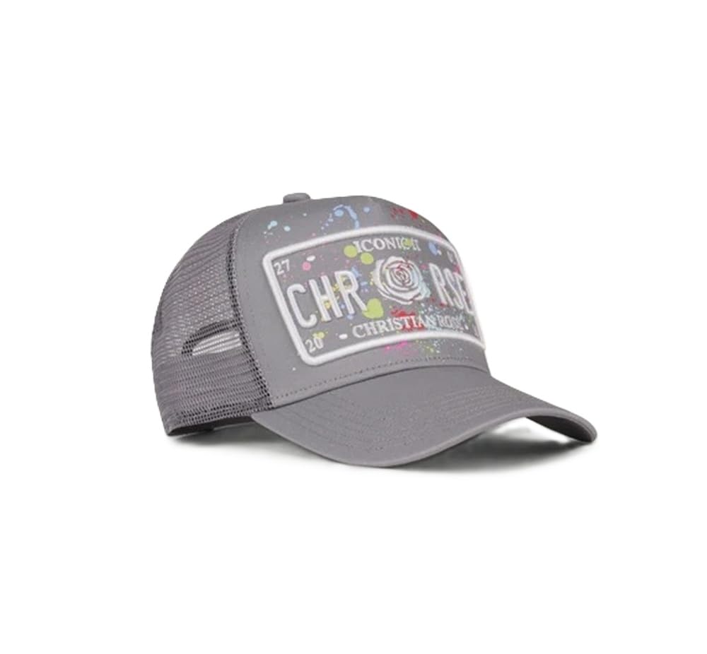 Christian Rose Unisex Grey Paint Splat Cap By Iconic Ii