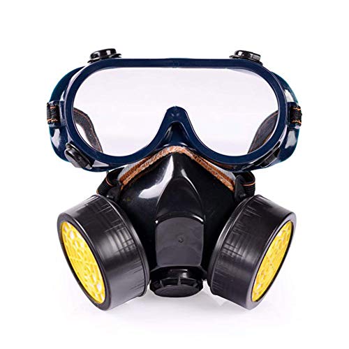 Preisvergleich Produktbild MOXIN Profi Gasmaske Atemschutzmaske Aktivkohle chemikalien Staubschutz Lackierer Dämpfe mit 2 Filtern Anti-Staub, Pestizide,Black